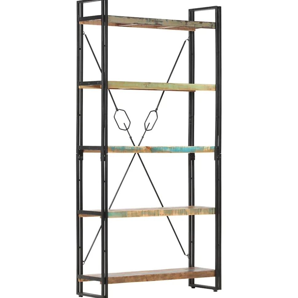 Bibliothèque 5 niveaux 90x30x180 cm Bois solide de récupération vidaXL