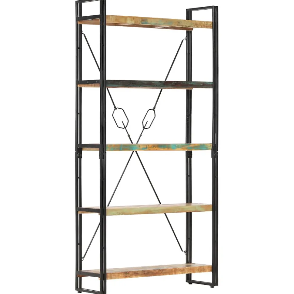 Bibliothèque 5 niveaux 90x30x180 cm Bois solide de récupération vidaXL