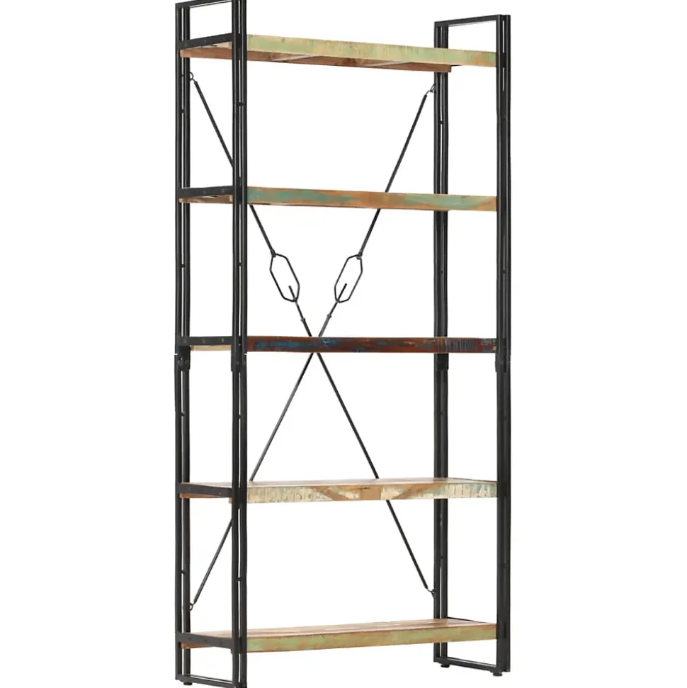Bibliothèque 5 niveaux 90x30x180 cm Bois solide de récupération vidaXL