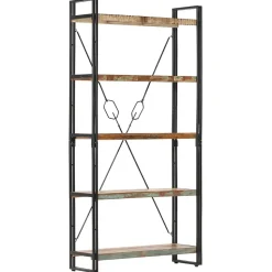 Bibliothèque 5 niveaux 90x30x180 cm Bois solide de récupération vidaXL