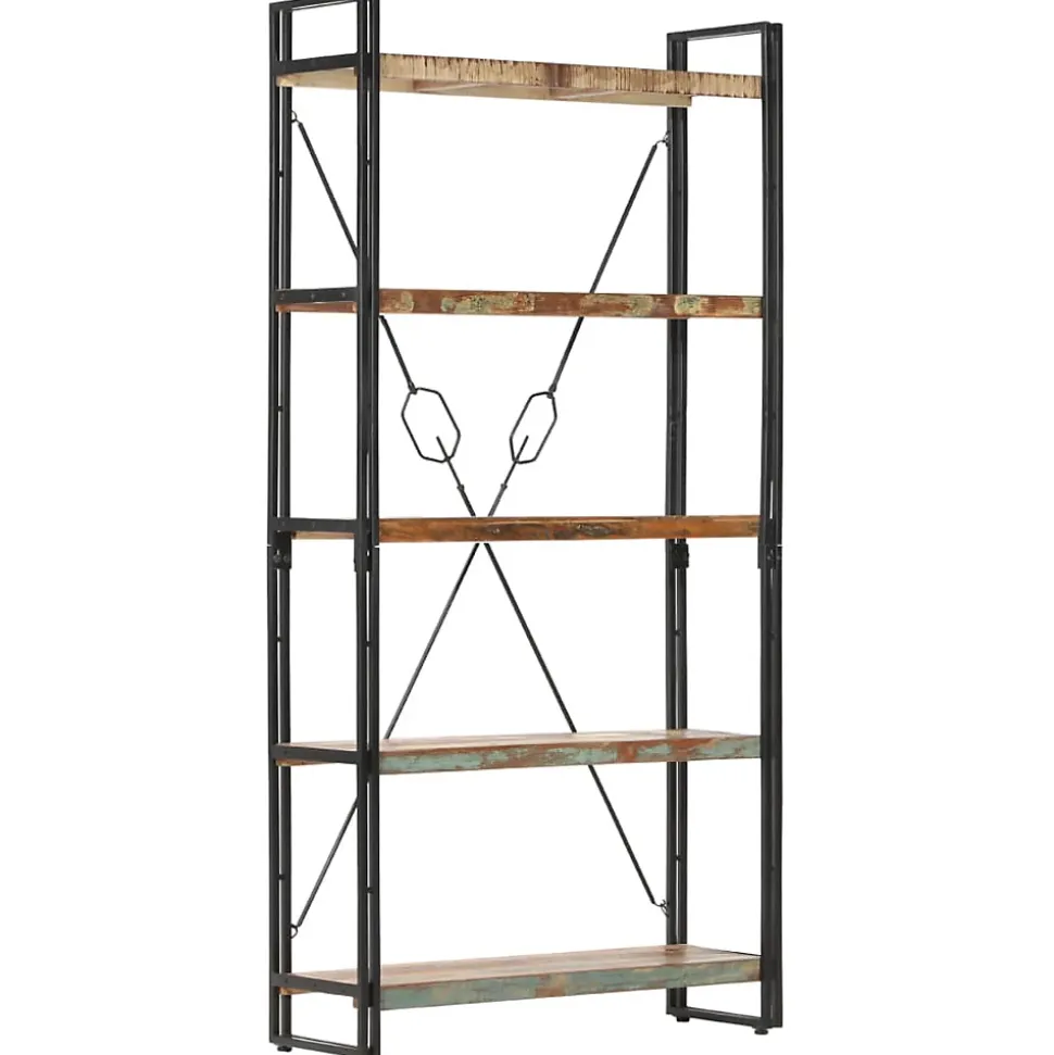 Bibliothèque 5 niveaux 90x30x180 cm Bois solide de récupération vidaXL