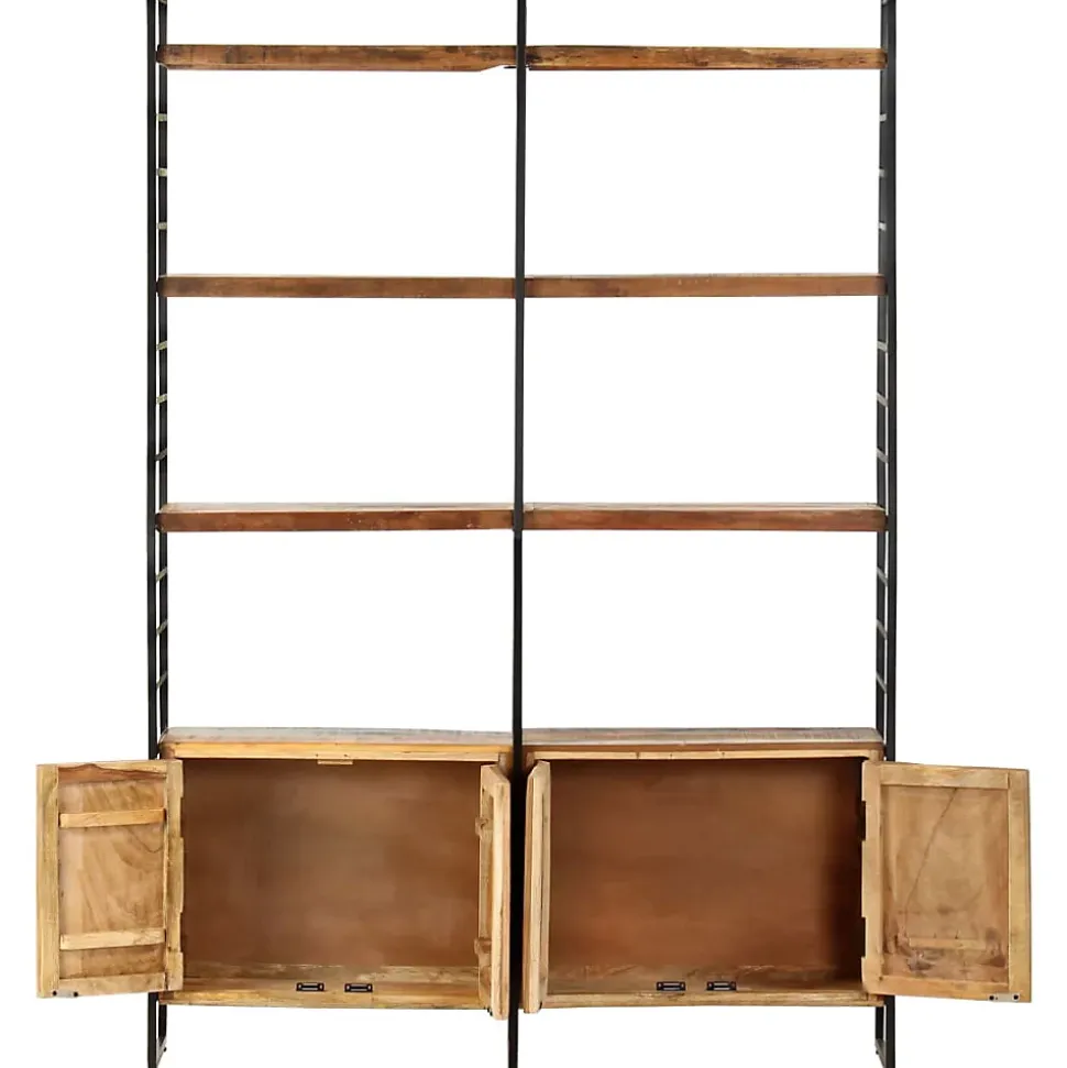 Bibliothèque 4 niveaux 124x30x180cm Bois solide de récupération vidaXL