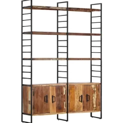 Bibliothèque 4 niveaux 124x30x180cm Bois solide de récupération vidaXL