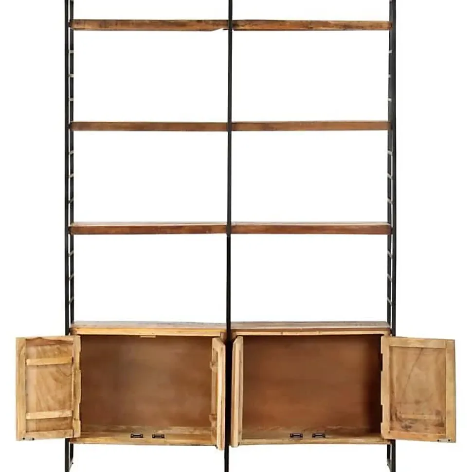 Bibliothèque 4 niveaux 124x30x180cm Bois solide de récupération vidaXL