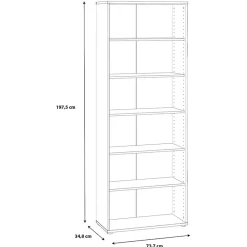 Bibliothèque - Étagère H. 198 x L. 74 cm décor chêne artisan - MARIA