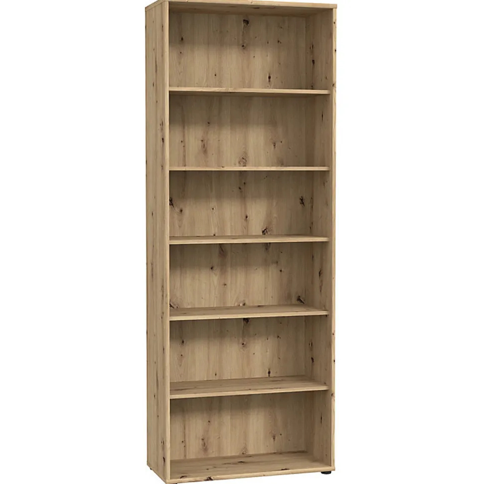 Bibliothèque - Étagère H. 198 x L. 74 cm décor chêne artisan - MARIA