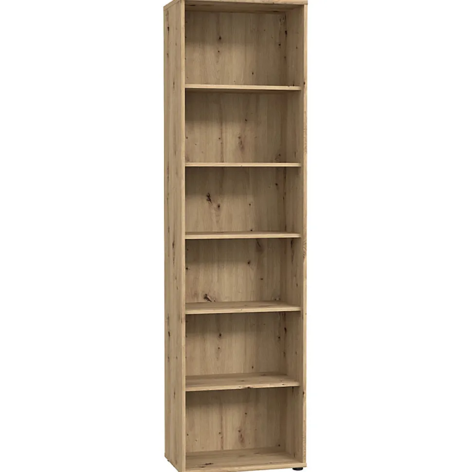 Bibliothèque - Étagère H. 198 x L. 54 cm décor chêne artisan - MARIA