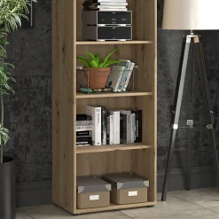 Bibliothèque - Étagère H. 198 x L. 54 cm décor chêne artisan - MARIA