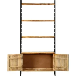 Bibliothèque - VIDAXL - 80x30x180 cm - Bois de manguier brut - 3 étagères - Style industriel