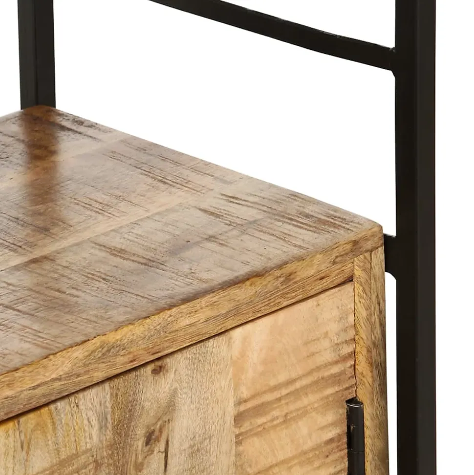 Bibliothèque - VIDAXL - 80x30x180 cm - Bois de manguier brut - 3 étagères - Style industriel