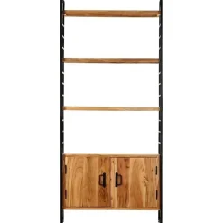 Bibliothèque - VIDAXL - 80x30x180 cm - Bois de manguier brut - 3 étagères - Style industriel