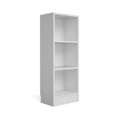 Bibliothèque Alcesti, Etagère de bureau, Porte-livre mobile, Librairie, 41x27 h107 cm, Blanc