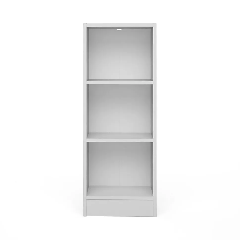 Bibliothèque Alcesti, Etagère de bureau, Porte-livre mobile, Librairie, 41x27 h107 cm, Blanc