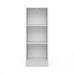 Bibliothèque Alcesti, Etagère de bureau, Porte-livre mobile, Librairie, 41x27 h107 cm, Blanc