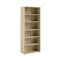 Bibliothèque Armon, Etagère de bureau, Porte-livre mobile, Librairie, 89x40 h222 cm, Chêne