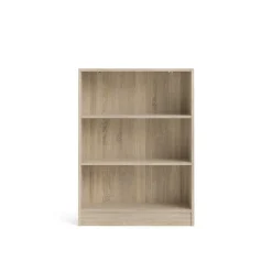 Bibliothèque Aski, Etagère de bureau, Porte-livre mobile, Librairie, 79x27 h107 cm, Chêne