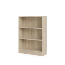 Bibliothèque Aski, Etagère de bureau, Porte-livre mobile, Librairie, 79x27 h107 cm, Chêne