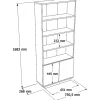 Bibliothèque avec 2 portes et 4 niches - Blanc et naturel - LOTULA
