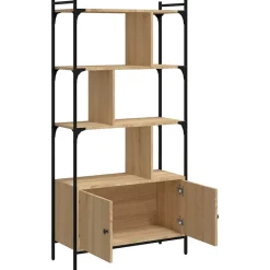 Bibliothèque avec portes Chêne Sonoma 76,5x30x154,5 cm Bois d'ingénierie vidaXL