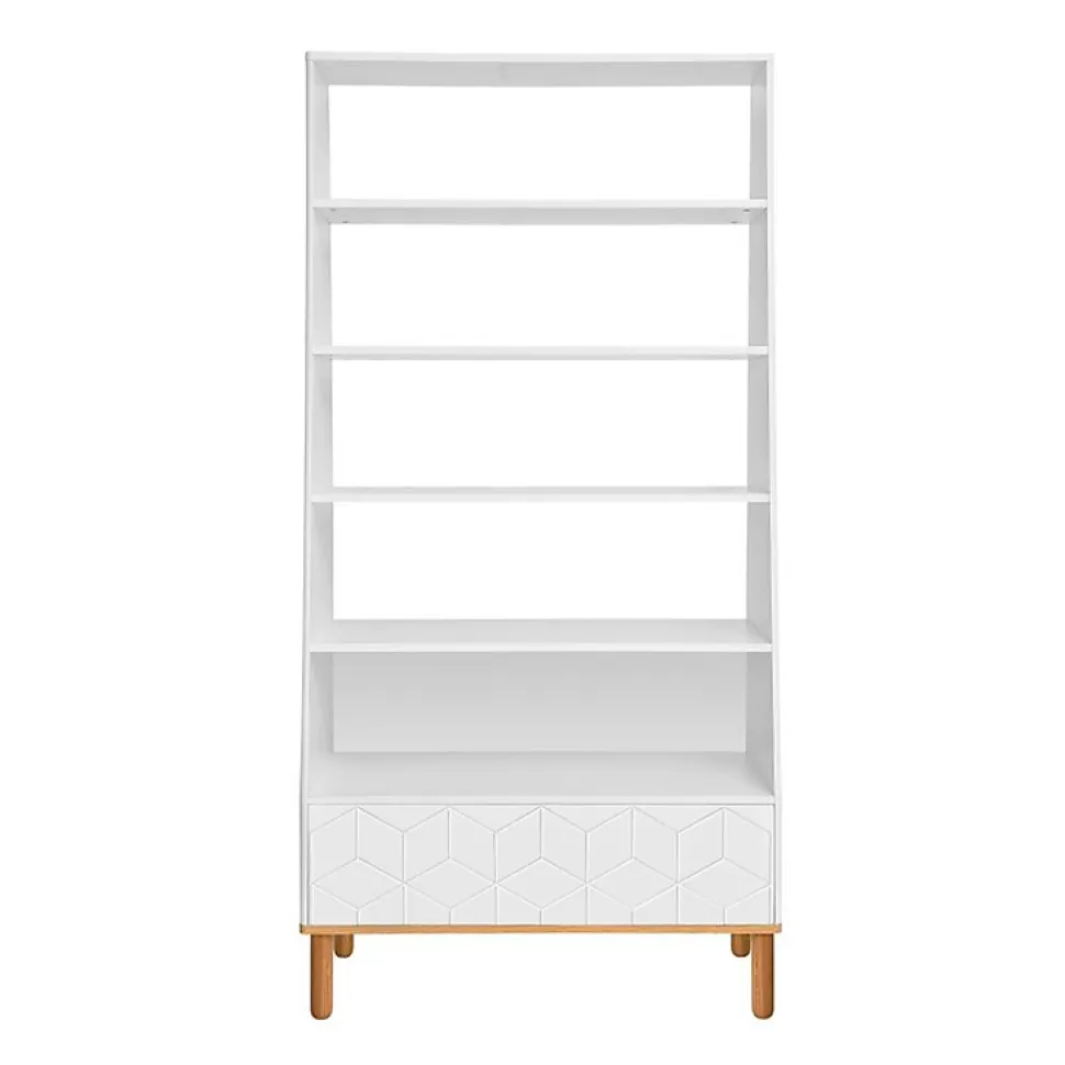 Bibliothèque Bellamy Toteme Cube Blanc et bois