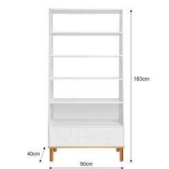 Bibliothèque Bellamy Toteme Cube Blanc et bois