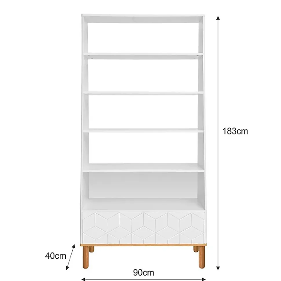 Bibliothèque Bellamy Toteme Cube Blanc et bois