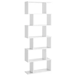 Bibliothèque blanche à 6 niveaux - L70 x H190,5 cm