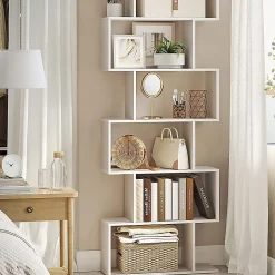 Bibliothèque blanche à 6 niveaux - L70 x H190,5 cm