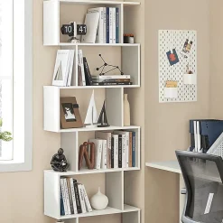 Bibliothèque blanche à 6 niveaux - L70 x H190,5 cm