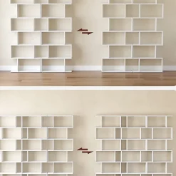 Bibliothèque blanche à 6 niveaux - L70 x H190,5 cm