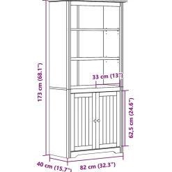 Bibliothèque BODO blanc 82x40x173 cm bois de pin massif vidaXL