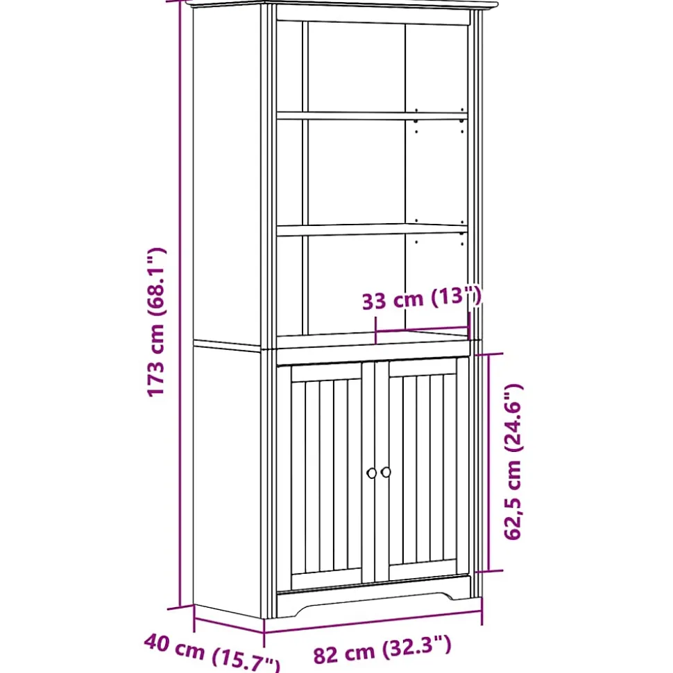 Bibliothèque BODO blanc 82x40x173 cm bois de pin massif vidaXL