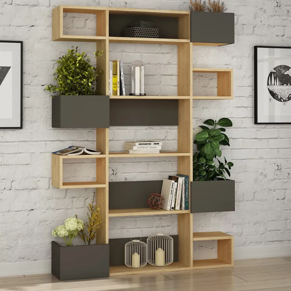 Bibliothèque bois et anthracite - ELIO