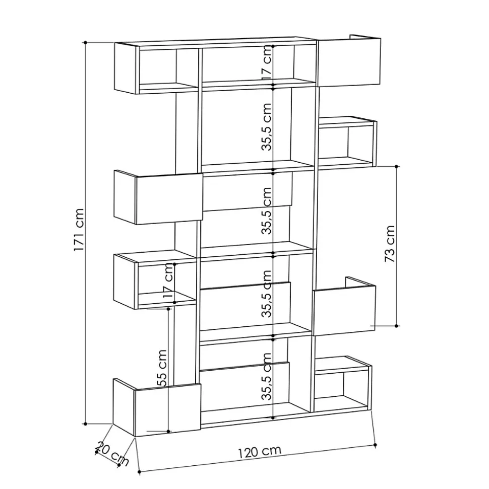 Bibliothèque bois et anthracite - ELIO