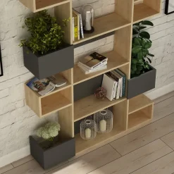 Bibliothèque bois et anthracite - ELIO