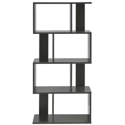 Bibliothèque Brattahlid 130 x 60 x 24 cm Gris foncé en.casa