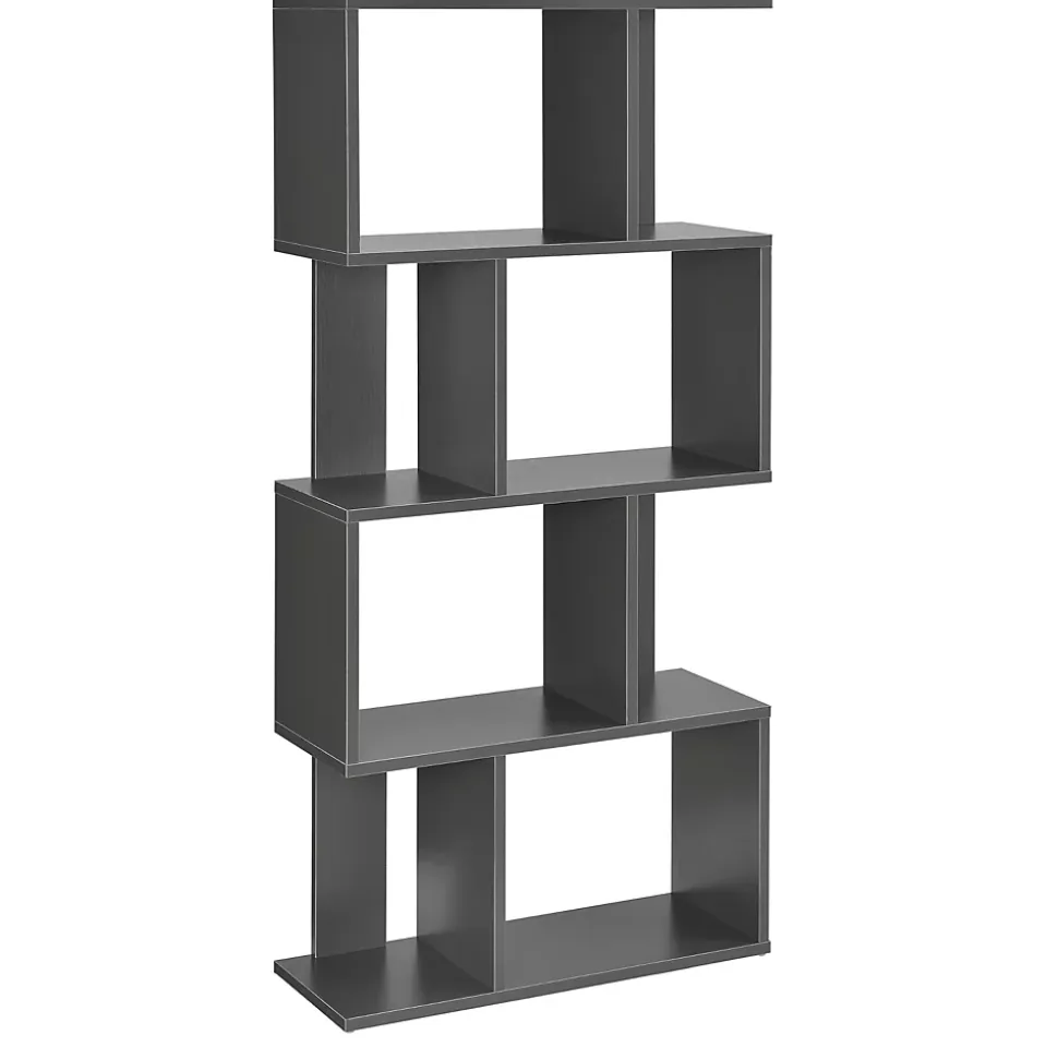 Bibliothèque Brattahlid 130 x 60 x 24 cm Gris foncé en.casa
