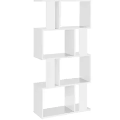 Bibliothèque Brattahlid 130 x 60 x 24 cm Blanc en.casa
