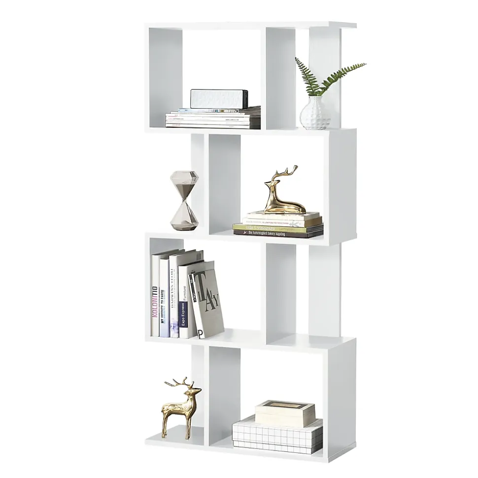 Bibliothèque Brattahlid 130 x 60 x 24 cm Blanc en.casa