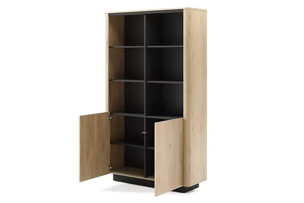 Bibliothèque, chêne crémone, 113,2 x 190,1 x 38,1 cm