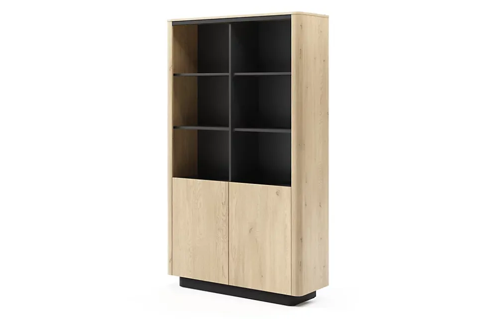 Bibliothèque, chêne crémone, 113,2 x 190,1 x 38,1 cm