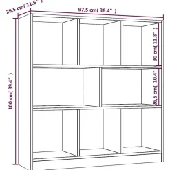 Bibliothèque Chêne fumé 97,5x29,5x100 cm Bois d'ingénierie vidaXL