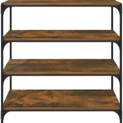Bibliothèque Chêne fumé 100x33x100cm Bois d'ingénierie et acier vidaXL