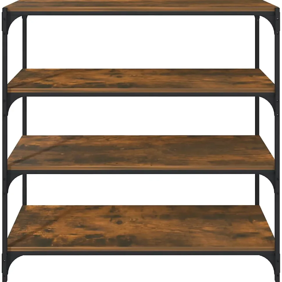 Bibliothèque Chêne fumé 100x33x100cm Bois d'ingénierie et acier vidaXL
