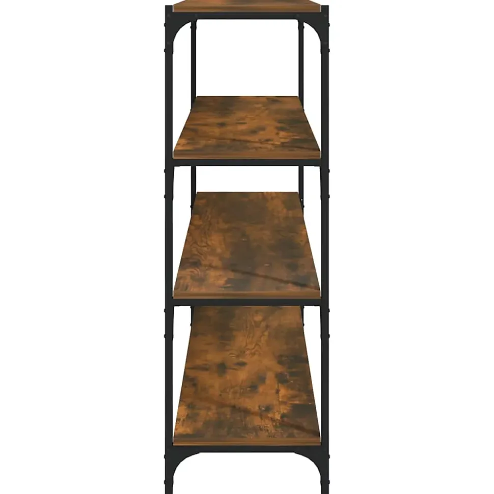 Bibliothèque Chêne fumé 100x33x100cm Bois d'ingénierie et acier vidaXL