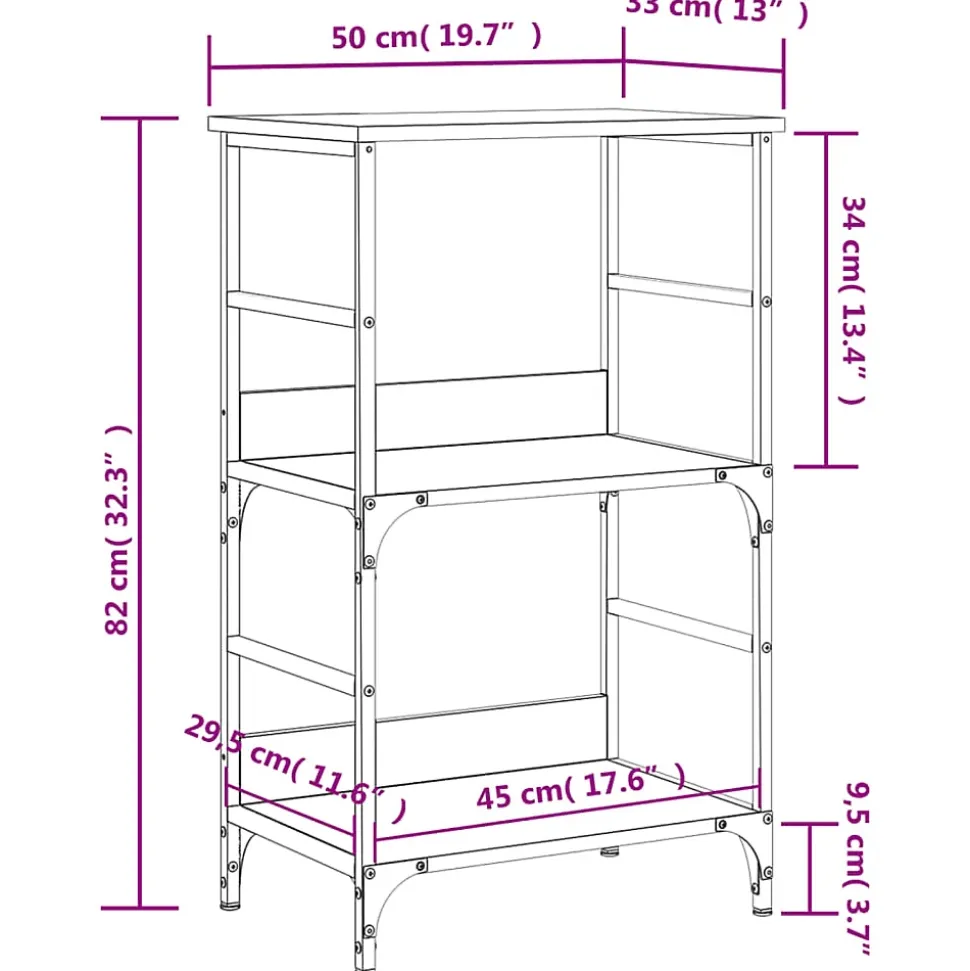 Bibliothèque chêne sonoma 50x33x82 cm bois d'ingénierie vidaXL