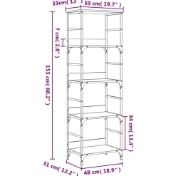 Bibliothèque chêne sonoma 50x33x153 cm bois d'ingénierie vidaXL