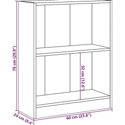 Bibliothèque Chêne sonoma 60x24x76 cm Bois d'ingénierie vidaXL