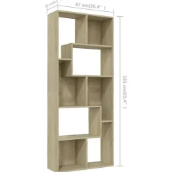 Bibliothèque Contemporaine en Aggloméré Chêne Sonoma VidaXL - 67x24x161 cm