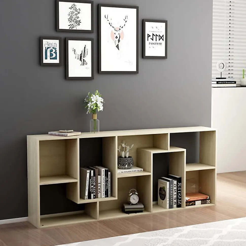Bibliothèque Contemporaine en Aggloméré Chêne Sonoma VidaXL - 67x24x161 cm